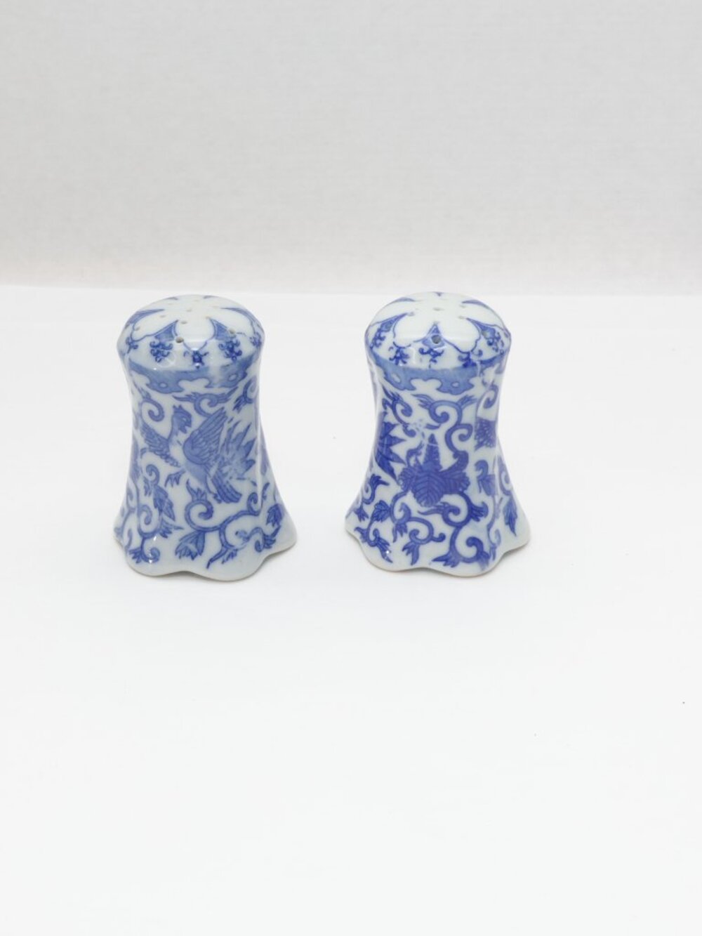 Phoenix Blue On White Salt And Pepper Shakers Made In Japan